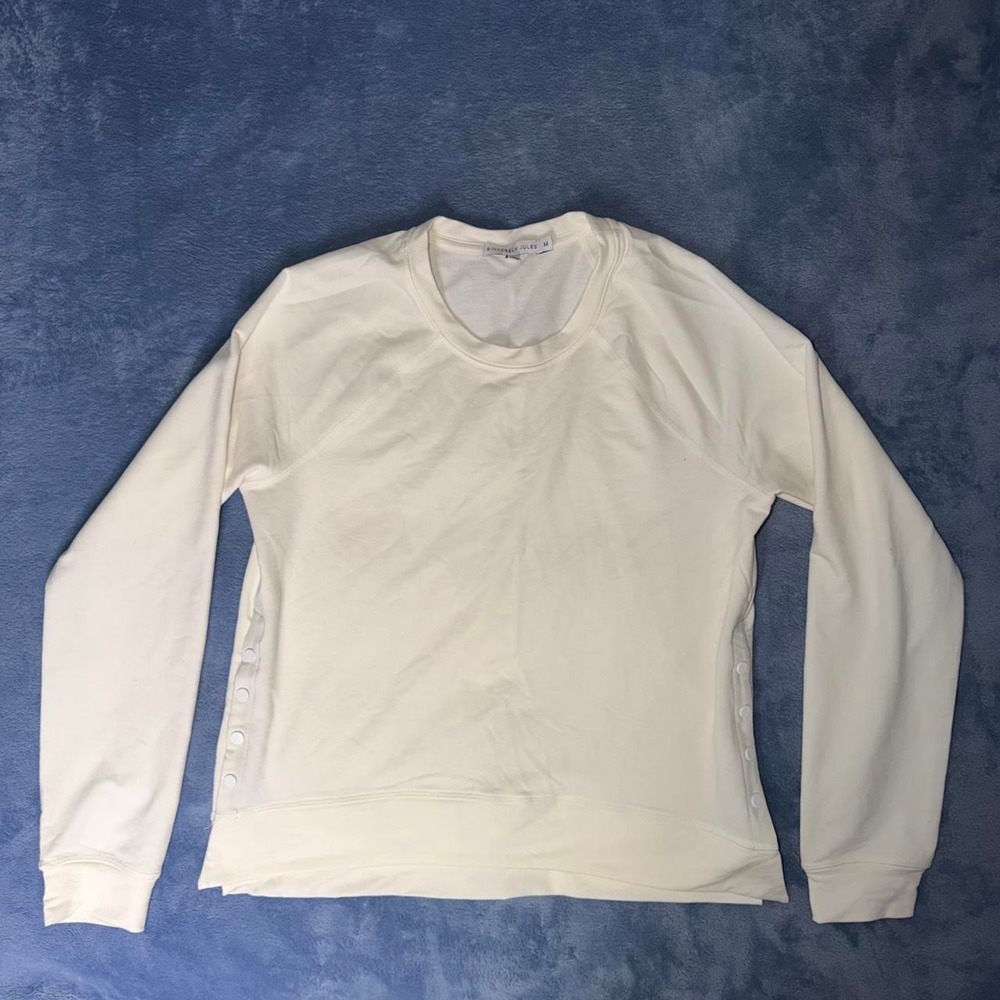 Sincerely Jules for Bandier white long sleeve button up shirt